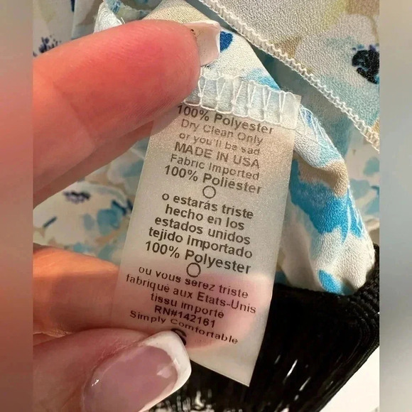 LuLaRoe | Monroe Watercolor Blue Taupe Floral Black Fringe Kimono Coverup Size S - Picture 8 of 9